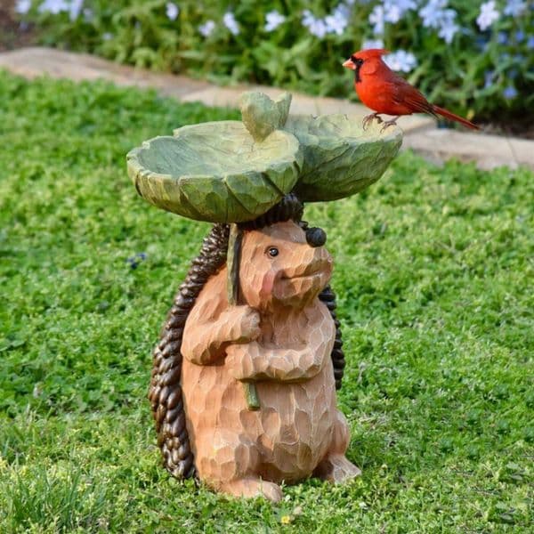 Garden Decoration Raccoon Owl Dog Hedgehog Frog Fox and Other Styles of Resin Decorative Crafts Bird Drinking Decorations