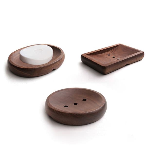 Dishes Bathroom Box Walnut Wooden Log Holder Handmade Dish Mildew Drain Tray Bath Shower Soap Organizer 230629
