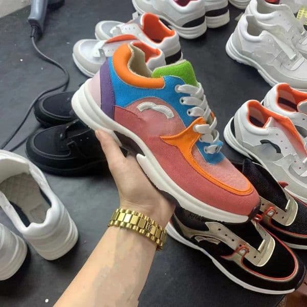 Sneaker Gold Match Color Sport Shoes Spring New Candy Color Reflective Ins Trend Gym Shoes