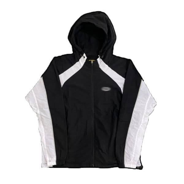 Mens Jackets Classic print zipper hoodie Windproof sports suit trend Contrast Panel Hoodie Coat