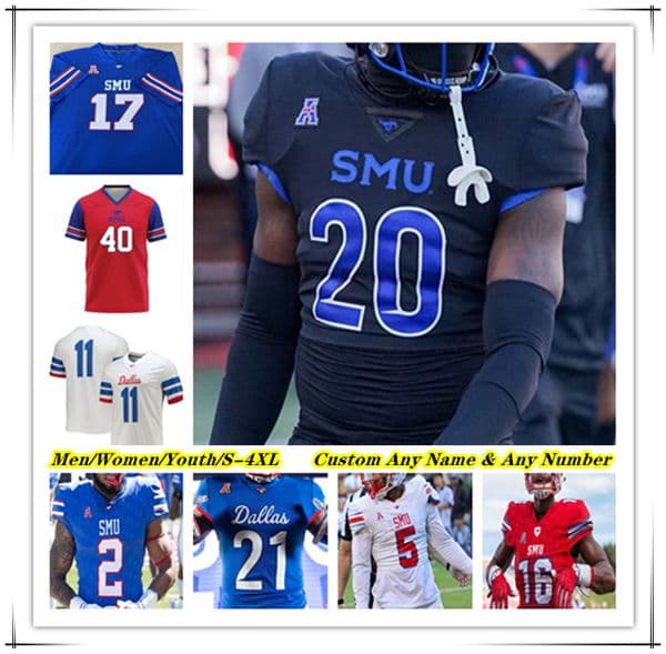 Ncaa College SMU Mustangs Football Jersey Preston Stone Jaylan Knighton Eric Dickerson Isaiah Nwokobia Alexander Kilgore Moochie Dixon LJ Johnson Jr Hudson Wilson