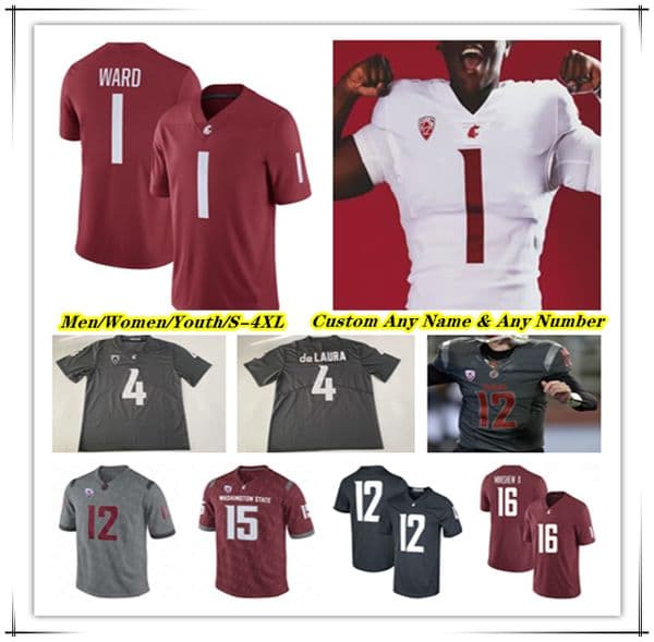 Washington State WSU College Football Jersey John Mateer Wayshawn Parker Leo Pulalasi Kyle Williams Kris Hutson Khalil Laufau Gardner Minshew II Tre Shackelford 4X