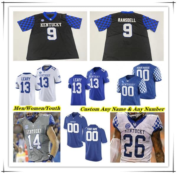 Ncaa College Kentucky Wildcats UK Football Jersey Devin Leary Ray Davis Demie Sumo-Karngbaye Tayvion Robinson Barion Brown Maxwell Hairston Deone Walker McClain 4X