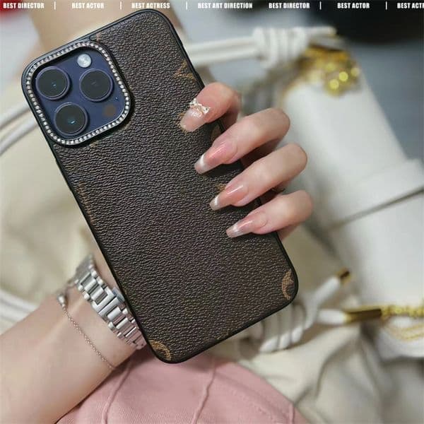 Fashion Designer Phone Cases for iphone 17 Series 16 15 14 13 12 pro max PU Leather Print Luxury Cellphone Case Cover