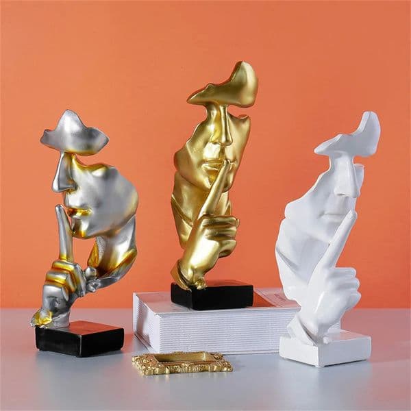 Decorative Objects Figurines Nordic Don't Talk Silence Statue Resin Sculpture Figurine Office Home Decoration Desktop Decor Handmade Craft Modern Art 230928