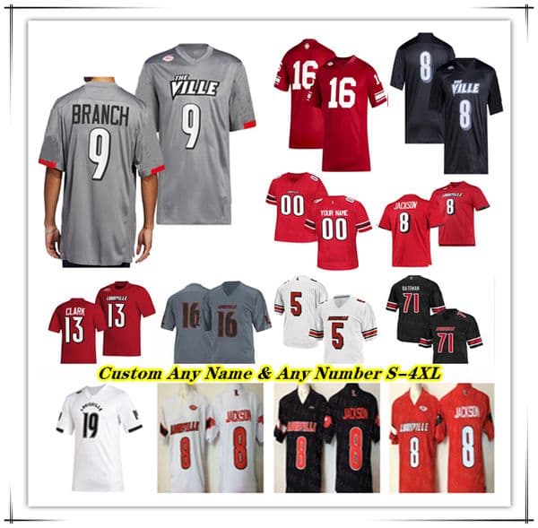 NCAA College Louisville Football Jersey Jack Plummer Jawhar Isaac Guerendo Jamari Thrash Ahmari Huggins-Bruce Chris Bell Kevin Coleman Cam'Ron Kelly Gillotte Quinn