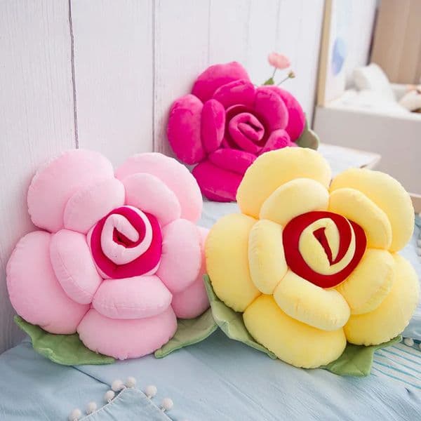 CushionDecorative Pillow Roses Throw Cushion Flower Cute Plush Toy Cartoon Creative Gift Backrest Sofa Car Decorative Pillows Homeflower 231009