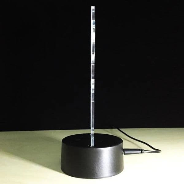 3D Illusion Night Light Lamp Base with 7 Color Changing LED, Acrylic Panel Battery Powered, Touch Control, for Home Decor, Party ZZ