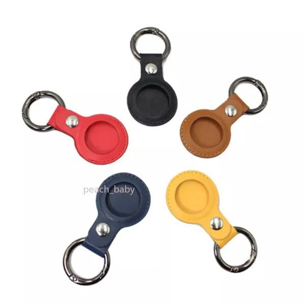 Colorful Leather Keychain Charms Party Favor Anti-lost Airtag Protector Bag All-inclusive keychain locator Individually Packaged Small Gift