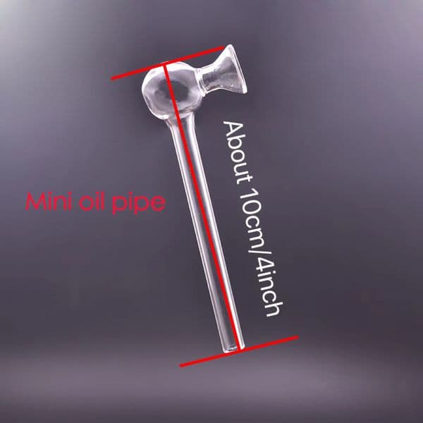 Wholesale Clear mini Smoking Hand pipe Straight 10cm Thick heady glass oil burner pipes with funnel