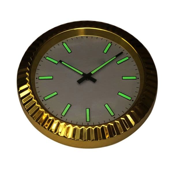 Luxury Clock Metal Fashion Golden Wall Clocks Brief Art Large Watch Living Room Silent Quartz Reloj De Pared Gold Home Decoration Luminous 13.5 inch