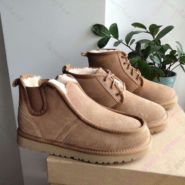 designer fluffy snow boots winter australia platform ankle wool neumel shoes lace up sheepskin fur real leather classic brand casual women outside slider