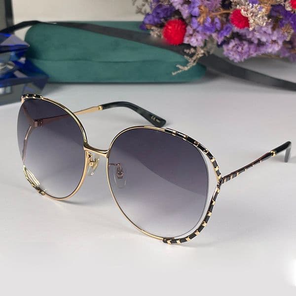Fashion Designer Womens Sunglasses Retro Charming Round Frame Glasses Summer Fashion Versatile Style Top UV400 Protection and Box GG0595S