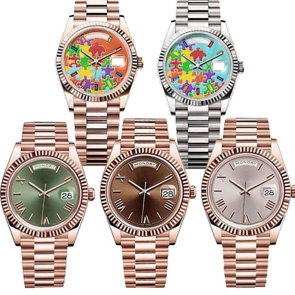 Mens watch daydate 41/36mm Automatic nical Movement Stainless Steel Designer montre de e 41mm Womens waterproof Luminous Wristwatches day date Watches e6