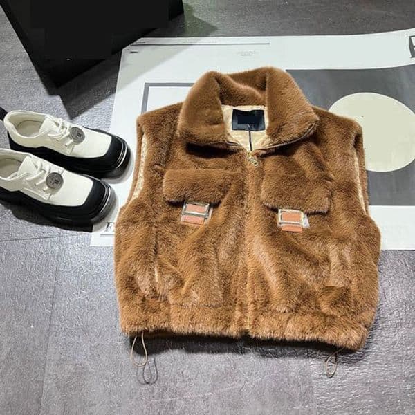 Fashion women vest plush cotton coat designer men's women's sleeveless jacket Autumn/winter casual coat couple vest warm coat