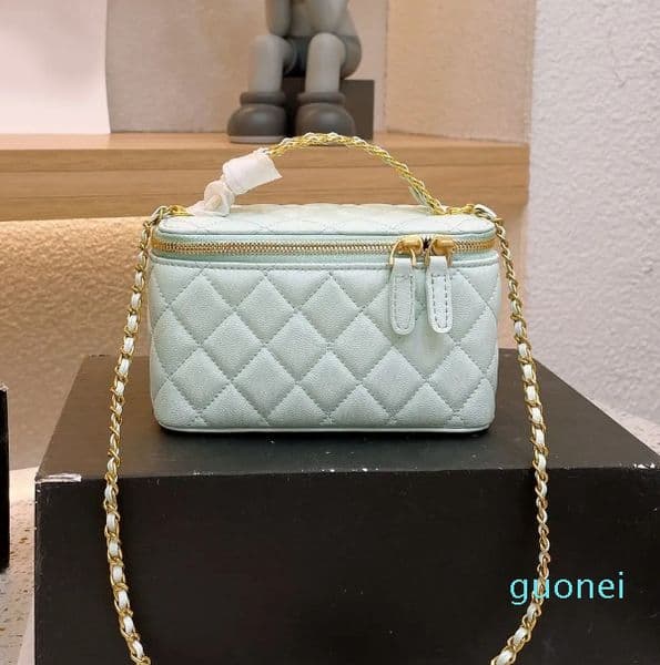 Mirror Makeup Totes Bag Caviar Wear Resistant Leather Metal Letter Handle Hardware Chain Shoulder Bag Crossbody Designer Luxury Ladies Mini Handbags 20CM