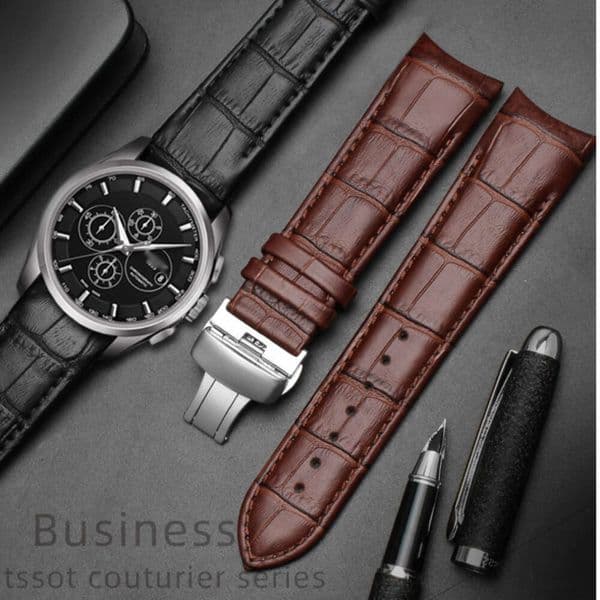 Genuine Leather Watchband For Tissot Curved End Watch Belt 1853 COUTURIER T035627A T035407A T035439 T035617 Men's Strap 22 23 24mm