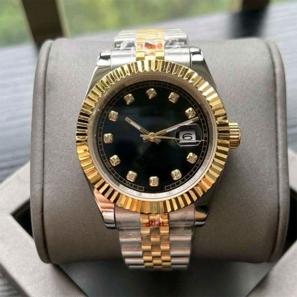 Gold Couple Watch Automatic Mechanical Watches 41mm 36mm Diamond Case Design Waterproof Mens WristWatch Fashion Ladies WristWatches Stainless Steel Strap