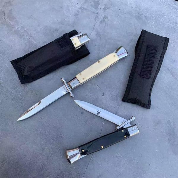 Mirror Polished Folding Knife with Acrylic Handle Portable EDC Hunting and Camping Survival Tool 90