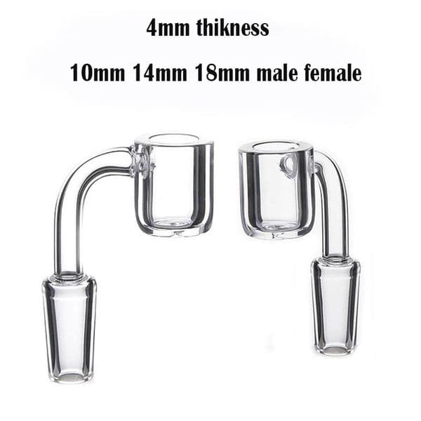 Cheapest 4mm Bottom Smoking Flat Top Quartz Banger Nail Oil Pot 10mm 14mm 18mm Male Female for Glass Bong Bowl Pipes Adapter Vs Glass Oil Burner Pipe