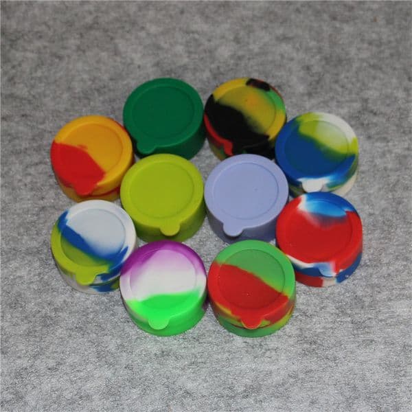 double chamber wax containers silicone box divider container dabber 42*22mm 10ml food grade wax jars dab bho oil rubber storage