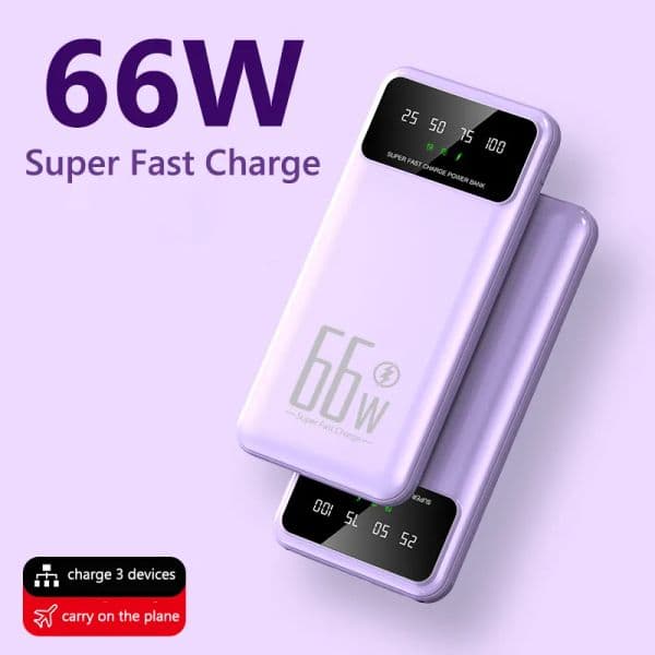 Power Bank 30000mAh 66W Super Fast Charging for Huawei P50 Samsung Portable EXternal Battery Charger for iPhone Xiaomi Powerbank