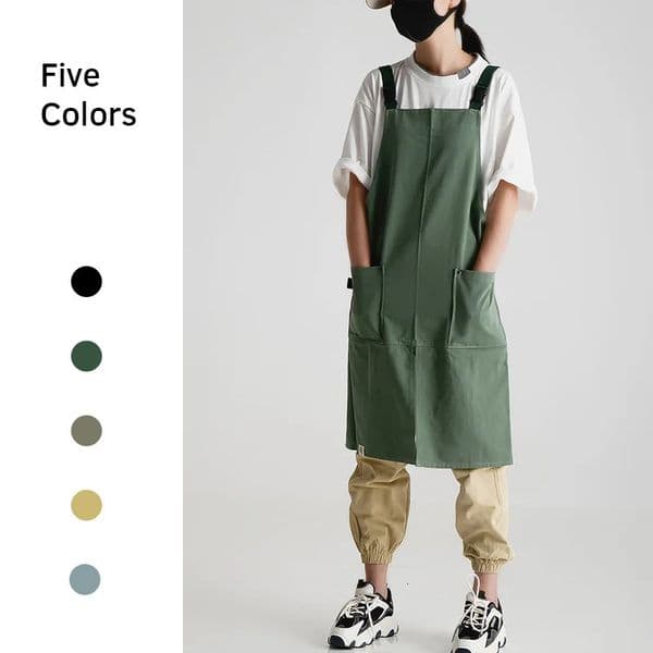 Aprons Japanese restaurant canvas bib waterproof coverall overalls apron cotton kitchen cleaning use 231026