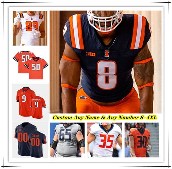NCAA College ILLINOIS FIGHTING ILLINI Football Jersey Luke Altmyer Kaden Feagin Isaiah Williams Casey Washington Miles Scott Jer'Zhan Newton Keith Randolph Jr 4XL