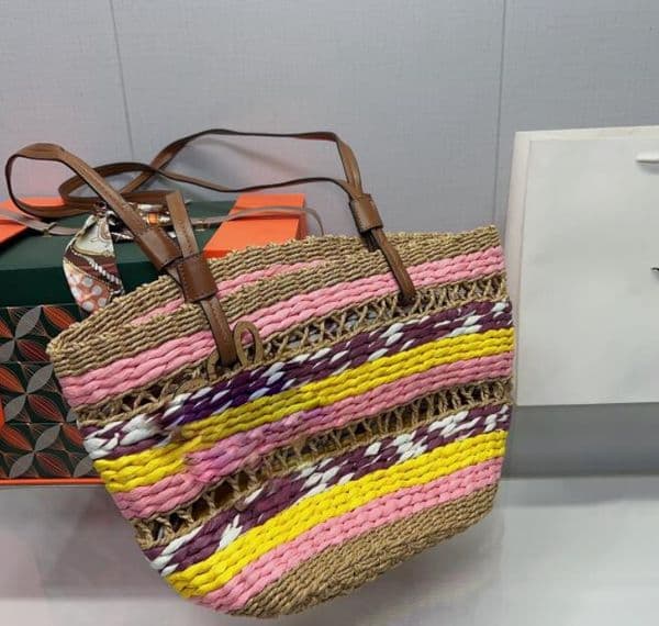 Woven Bag Shoulder Handbags Fashion Women Totes CrossBody Cowhide Woven Vegetable Basket Bags Ladies Tote Handbag