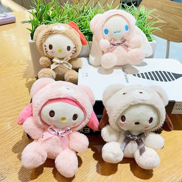 New Cute Teddy Bear Plush Doll Pendant Anime Periphery Keychain Children's Cartoon Plush Pendant Gift Wholesale in Stock