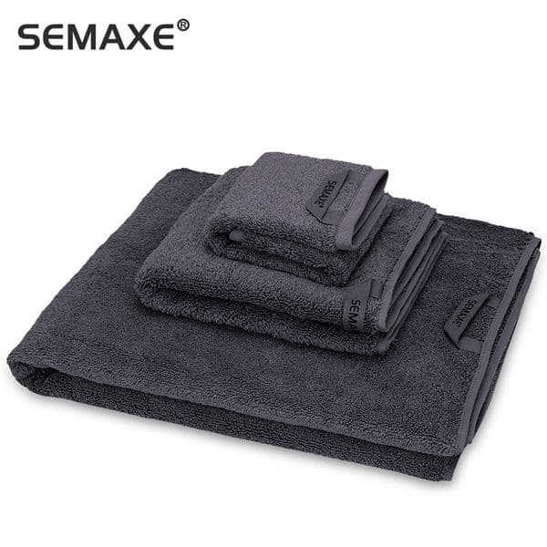 Towel SEMAXE 100% Cotton Set Highgrade Bathtowel Facetowel Handtowel Soft Bath Face Bathroom Sets Grey 3 Pieces 220901