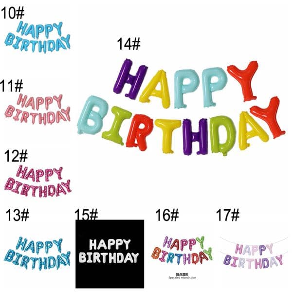 16 Inch HAPPY BIRTHDAY Decoration Balloons Colorful Aluminum Foil Letters Balloon Set Children Birthdays Party Decor Balloons FELIZ CUMPLEAnOS Decoracion Globos