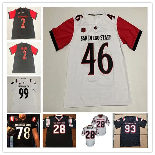 San Diego State SD Aztecs College Football Jersey Braxton Burmeister Cam Davis Jaylon Armstead Kenan Christon Jesse Matthews Michael Shawcroft Greg Bell Thomas 4X
