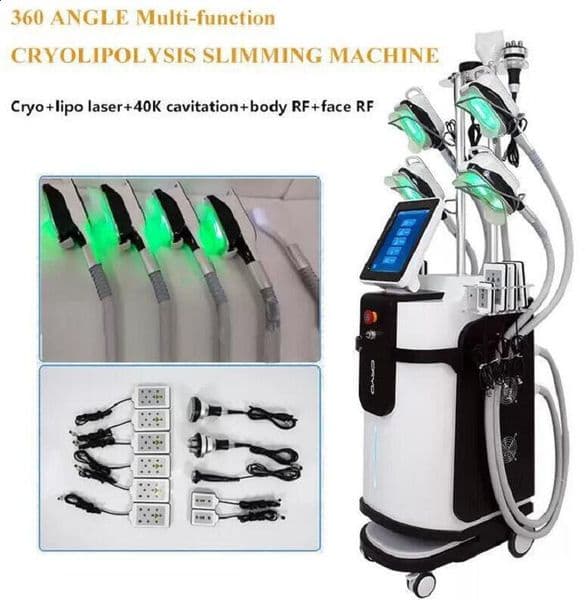 Dirct effect slimming Machine 5 Handles 360 Cryo fat freeze with 80k Ultrasonic Cavitation Tripolar Radio frequency Cryolipolysis Fat Vacuum beauty equipment