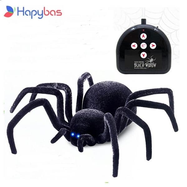 ElectricRC Animals Electronic pet Remote Control Simulation tarantula Eyes Shine smart black Spider 4Ch Halloween RC Tricky Prank Scary Toy gift 220913