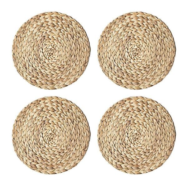 Placemats Round Table Grass Cushion Woven Heat Resistant Kitchen Gadget Tools Cup Mat Eco-Friendly Straw Braid 0913 B2