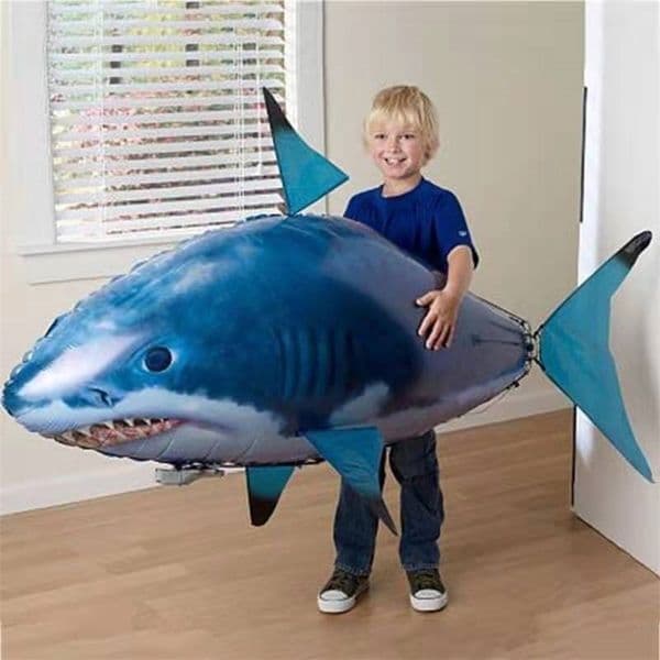 Electricrc Animals Electric Remote Control Flying Shark Aerial Iatable Fish Wedding Toys Kids Shark Manipulation 220914
