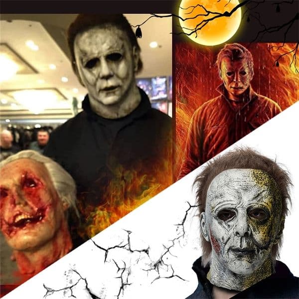 Party Masks Halloween Killer Mask Party Costume Horror Michael Myers Led Latex Full Head Mask Helmet Cosplay Carnival Masquerade Party Props 220915