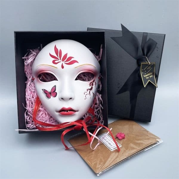 Party Masks Anime Decor Japanese Full Face Mask Cosplay Mask Halloween Party Rave Mask Dance Chinese Style Beauty Lady Face Costume Prop 220915