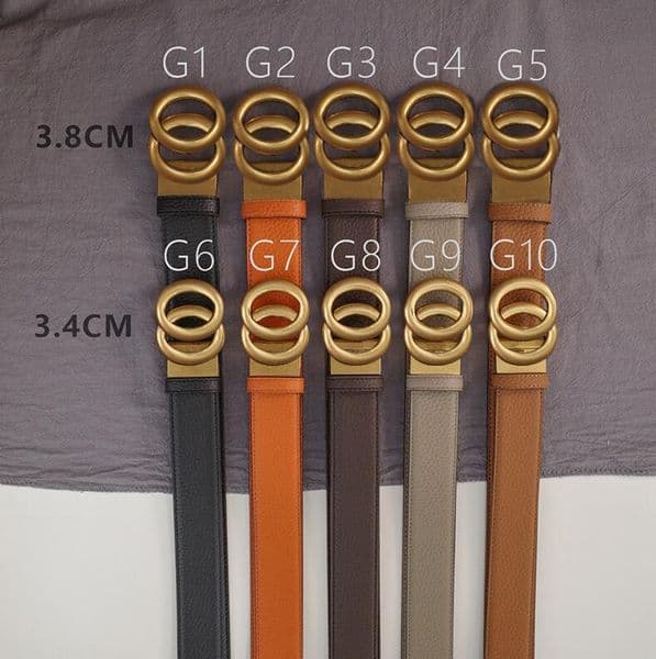 Designer Belt Luxury Mens Women Belts Fashion Classic Belt With Double Bronze Letters Smooth Buckle Real Leather Strap 3.4cm 3.8cm 5 Colors