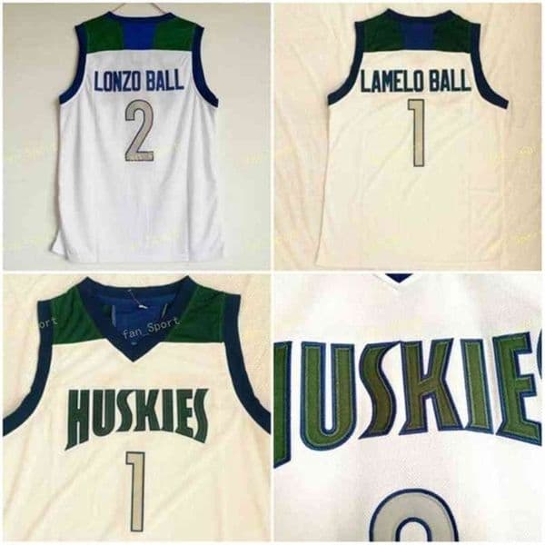 Sj Chino Hills High School Lamelo #1 Ball Jersey Home White Stitched Lonzo #2 Ball Basketball Jerseys Shirts Mix Order