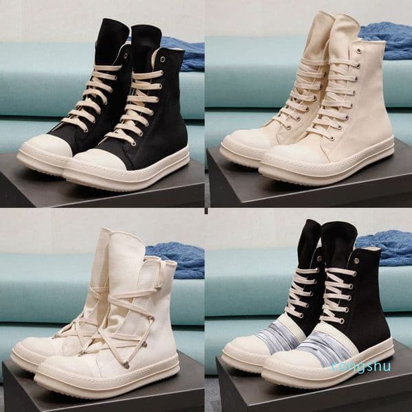 Designer Casual Shoes Boots Men Women Ownes High Shoe Canvas Sneakers Black White Lace Up Boots Fashion Couple Size 35-46