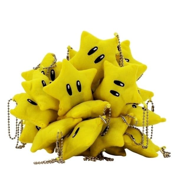 Plush Dolls 7cm Mini yellow stars plush toy tiny keychain stuffed Five model pentagram doll s for kids gifts 220923
