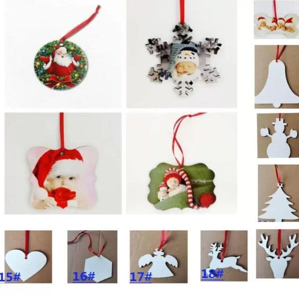 Sublimation Blank Mdf Round Square Snow Christmas Ornaments Decorations Hot Transfer Printing DIY Blank Consumable Xmas Gifts New GG1108