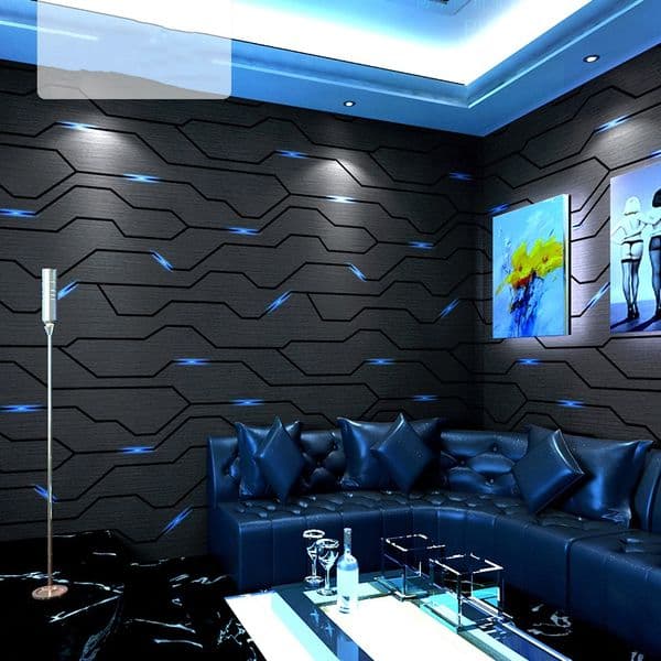 2026 3D perfume Stereo Wallpaper For KTV Music Bar Gaming Room Black Flash Technology Sense cologne Embroidered Paper 7 Square Meters Free Shipping