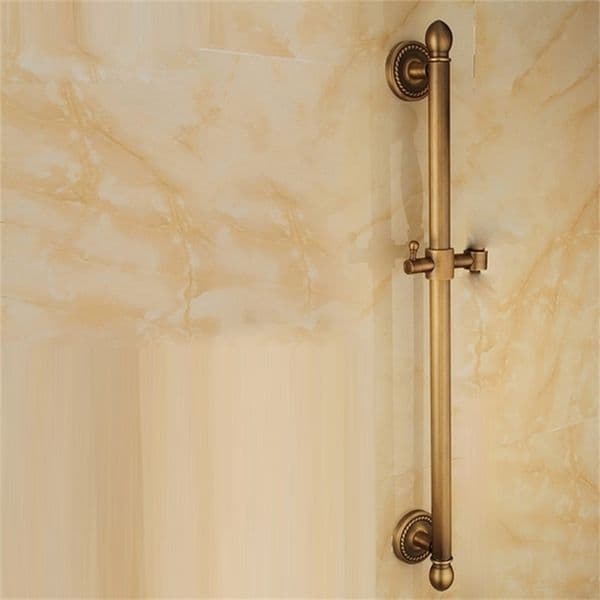Other Faucets Showers Accs Antique Brass color Solid Copper Made Shower Slide Rail Bar Holder Adjustable Clamp Bracket 220927