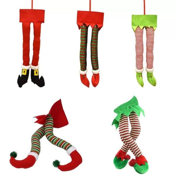 Christmas Santa Elf Legs Plush Stuffed Feet With Shoes Christmas Tree Decorative Ornament Christmas Decoration Home Ornaments FY3256 P0928