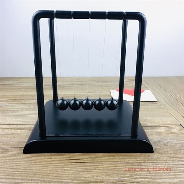 Decorative Objects Figurines All Black ton Pendulum Physical Model ton's Cradle Office Desk Decoration Accessories Study Desk Toys Gift For Children 220928