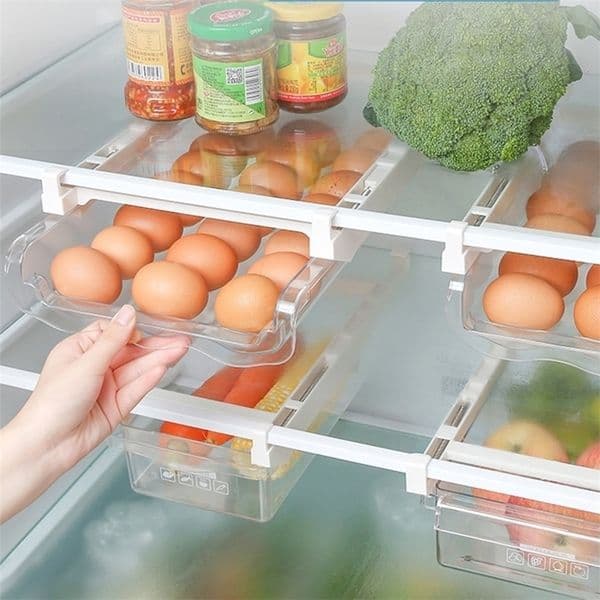 Storage Bottles Jars Refrigerator Eggs Box Plastic Food Container Pull-out Drawer Holder Kitchen Fridge Fresh-Keeping Organizer Shelf 220930