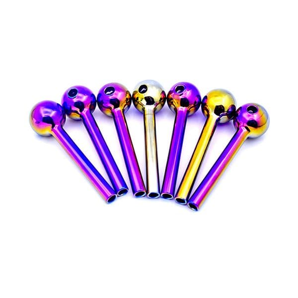 Wholesale 4inch Glass Oil Burner Pipe mixed colorful Nano plating Thick Pyrex Colorful 30mm ball Great Tube Nail pipes